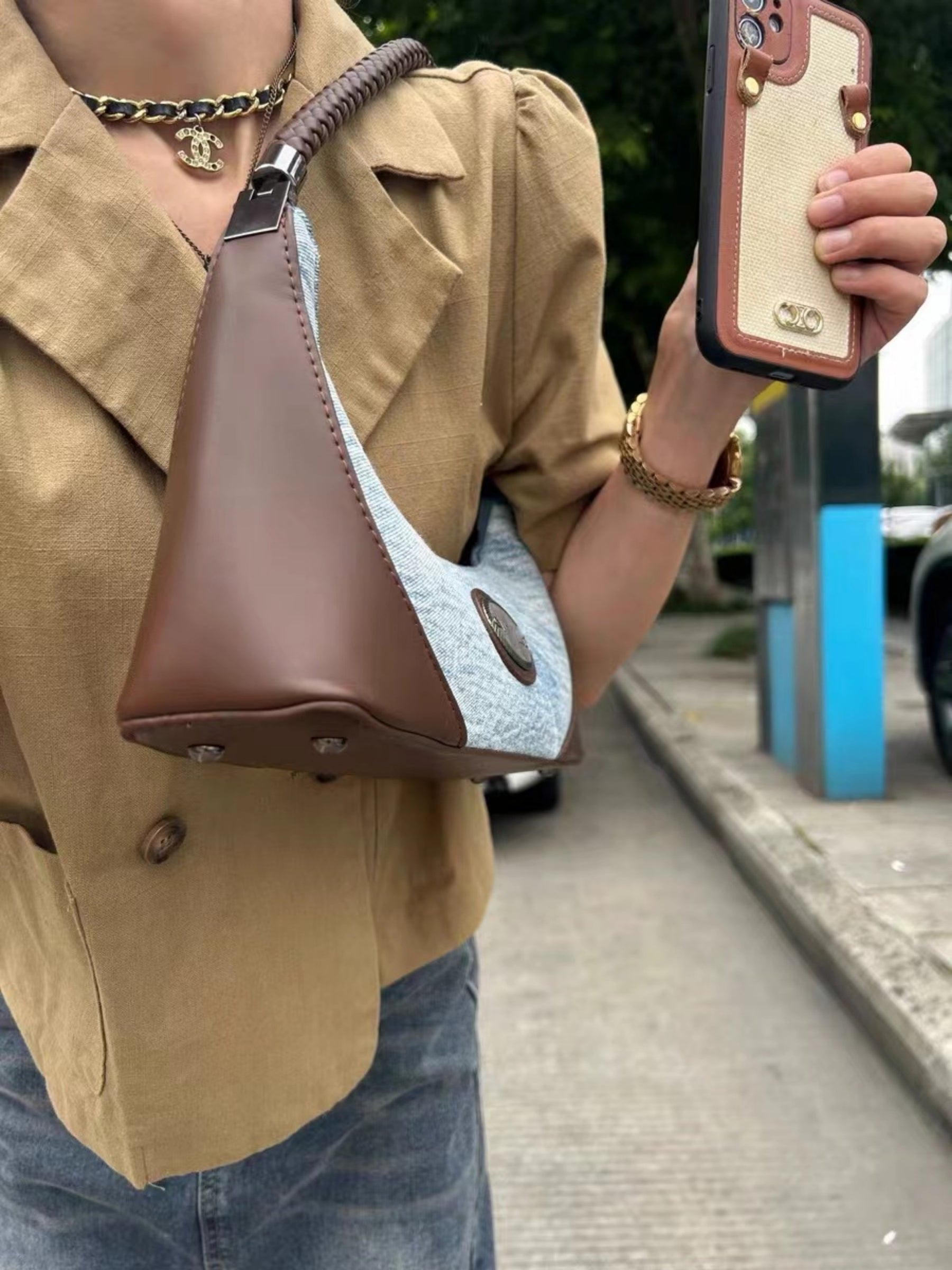 Rachel Denim Retro Shoulder Bag