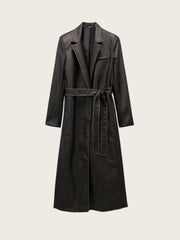 Brooke Faux Leather Trench Coat