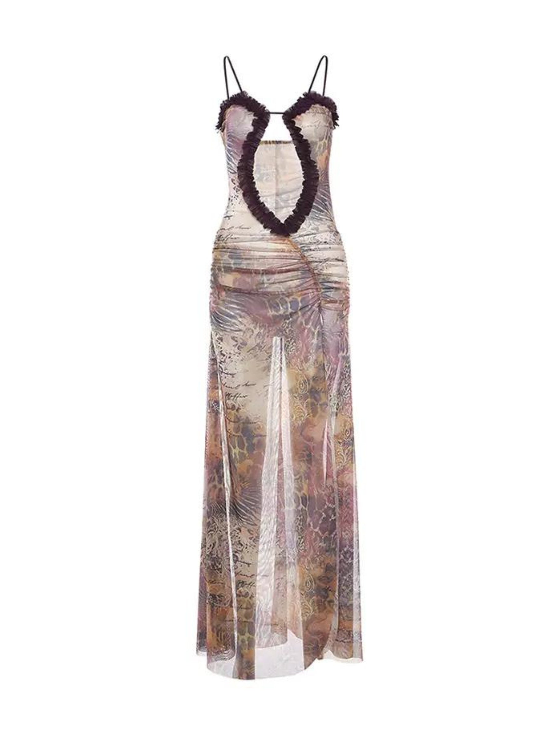 Althea See-Through Mesh Maxi Dress