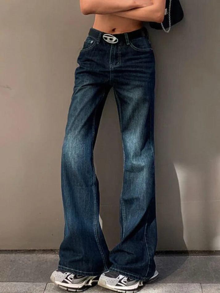 Vintage Washed Distressed Flare Jeans - HouseofHalley