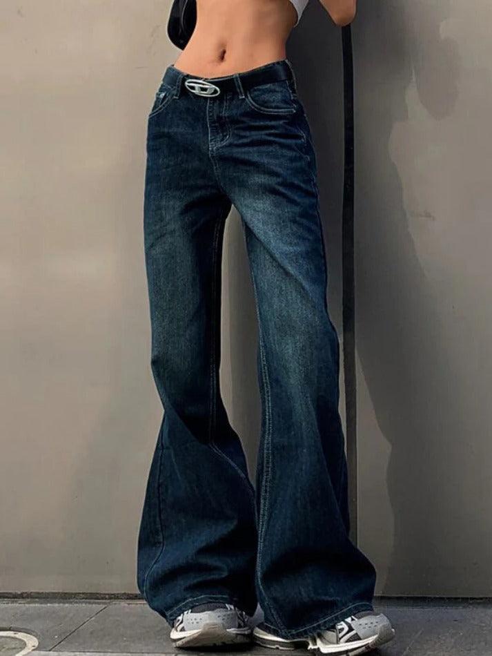 Vintage Washed Distressed Flare Jeans - HouseofHalley