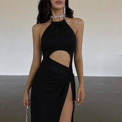 Eli Deep Slit Midi Dress