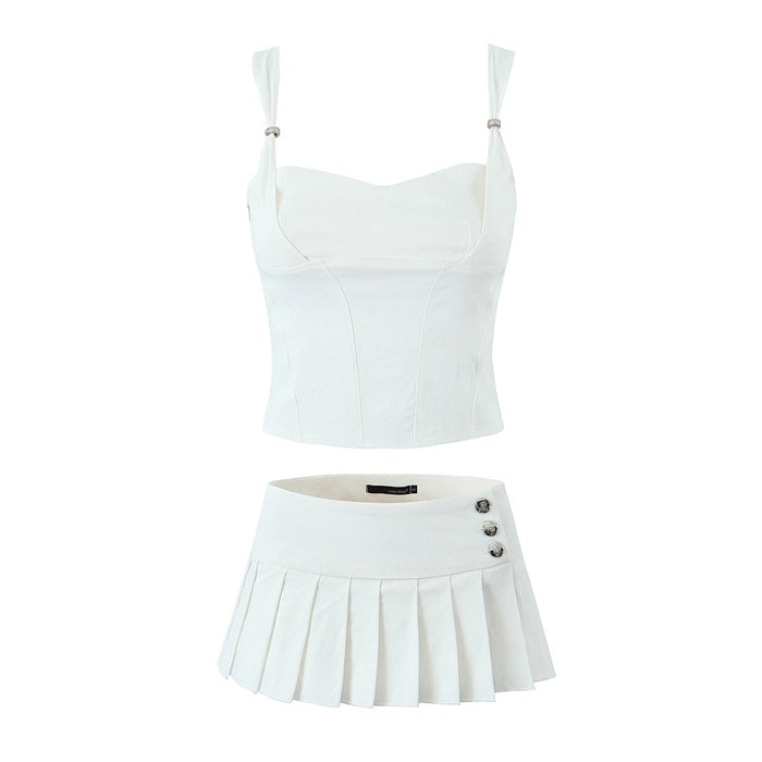 Kior Pleated Mini Skirt Set