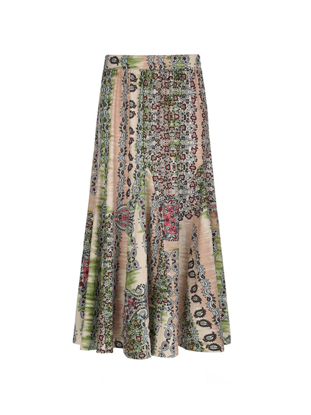 Talyn Retro Printed Midi Skirt