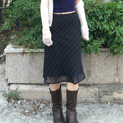 Anaika Striped Midi Skirt