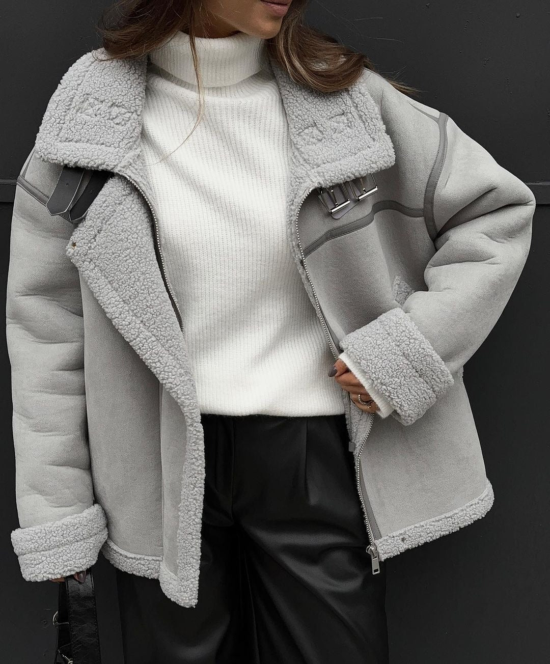 Ava Shearling Faux Fur Jacket