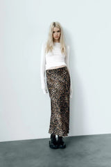 Ikhlas Leopard Print Maxi Skirt