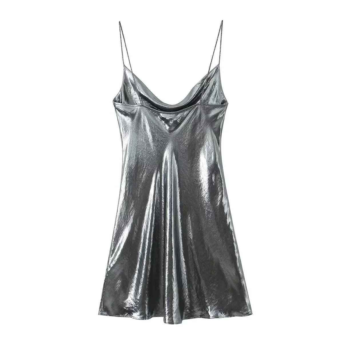 Wesleigh Metallic Slip Mini Dress