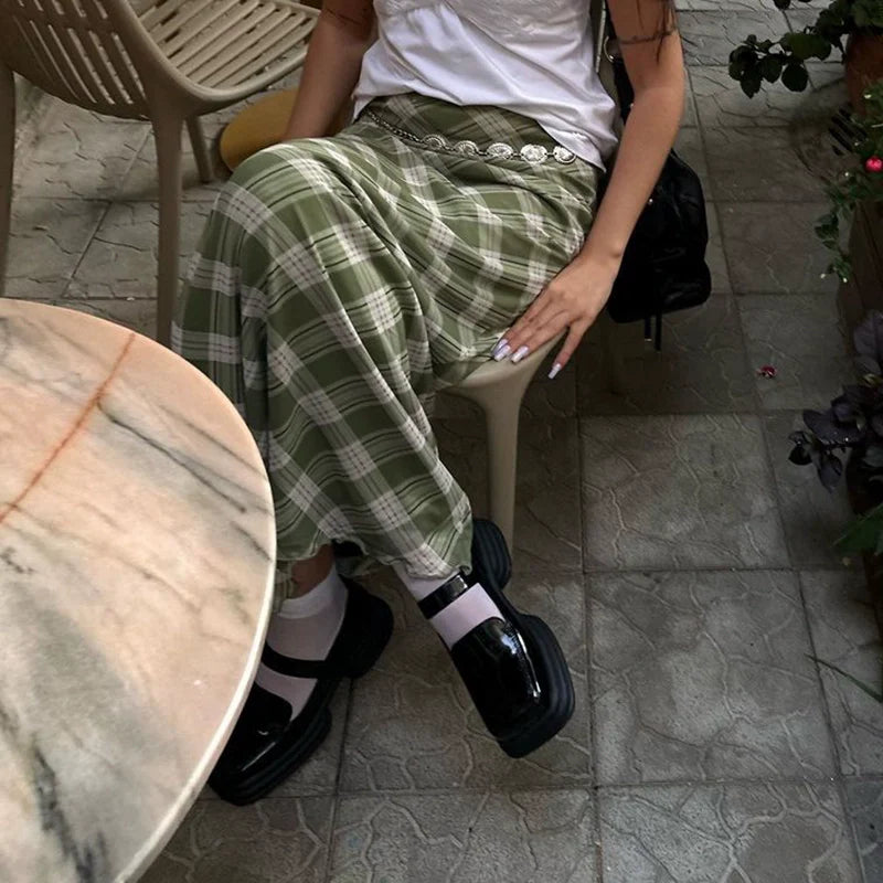 Jailey Plaid Maxi Skirt