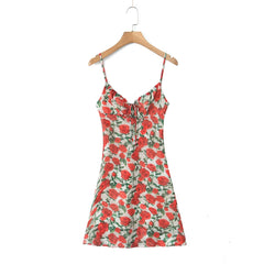 Suna Floral Print Mesh Mini Dress