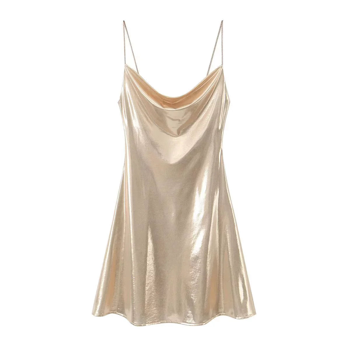 Wesleigh Metallic Slip Mini Dress