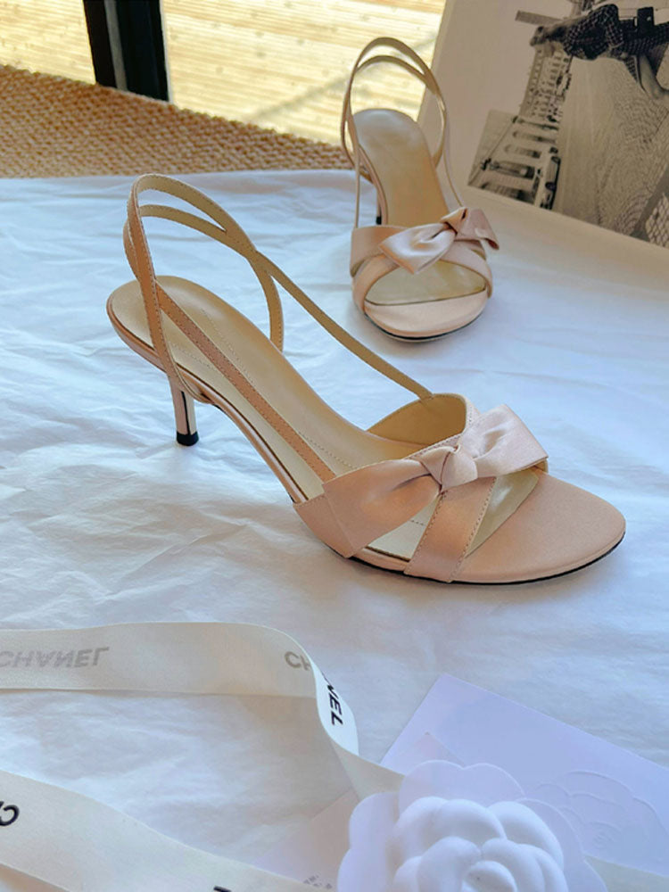 Zelda Satin Bow Sandals