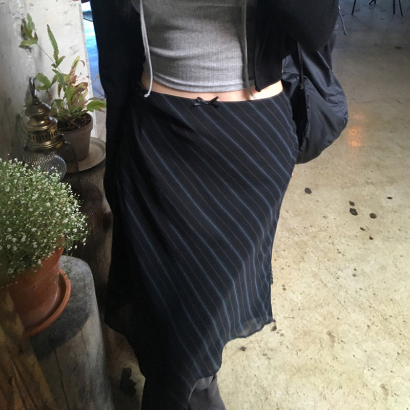 Anaika Striped Midi Skirt