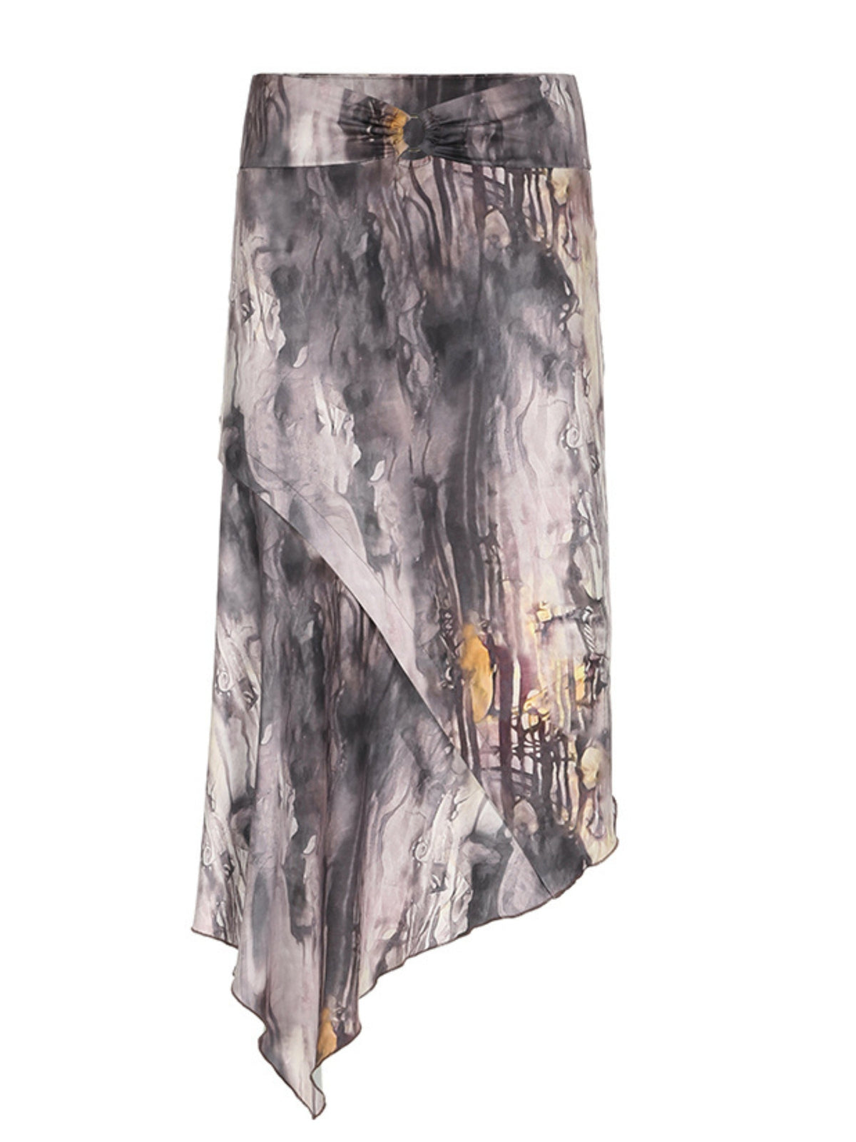 Dreya Printed Asymmetric Midi Skirt