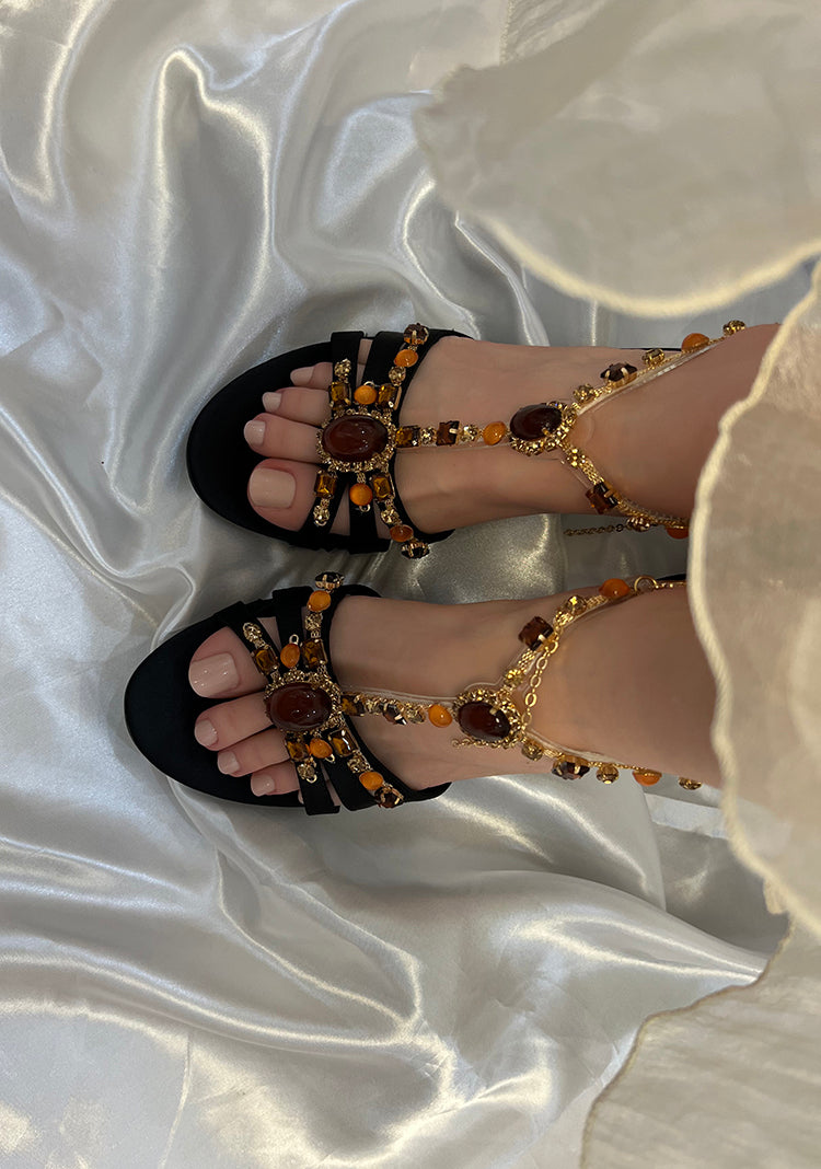 Amber Gemstone Sandals