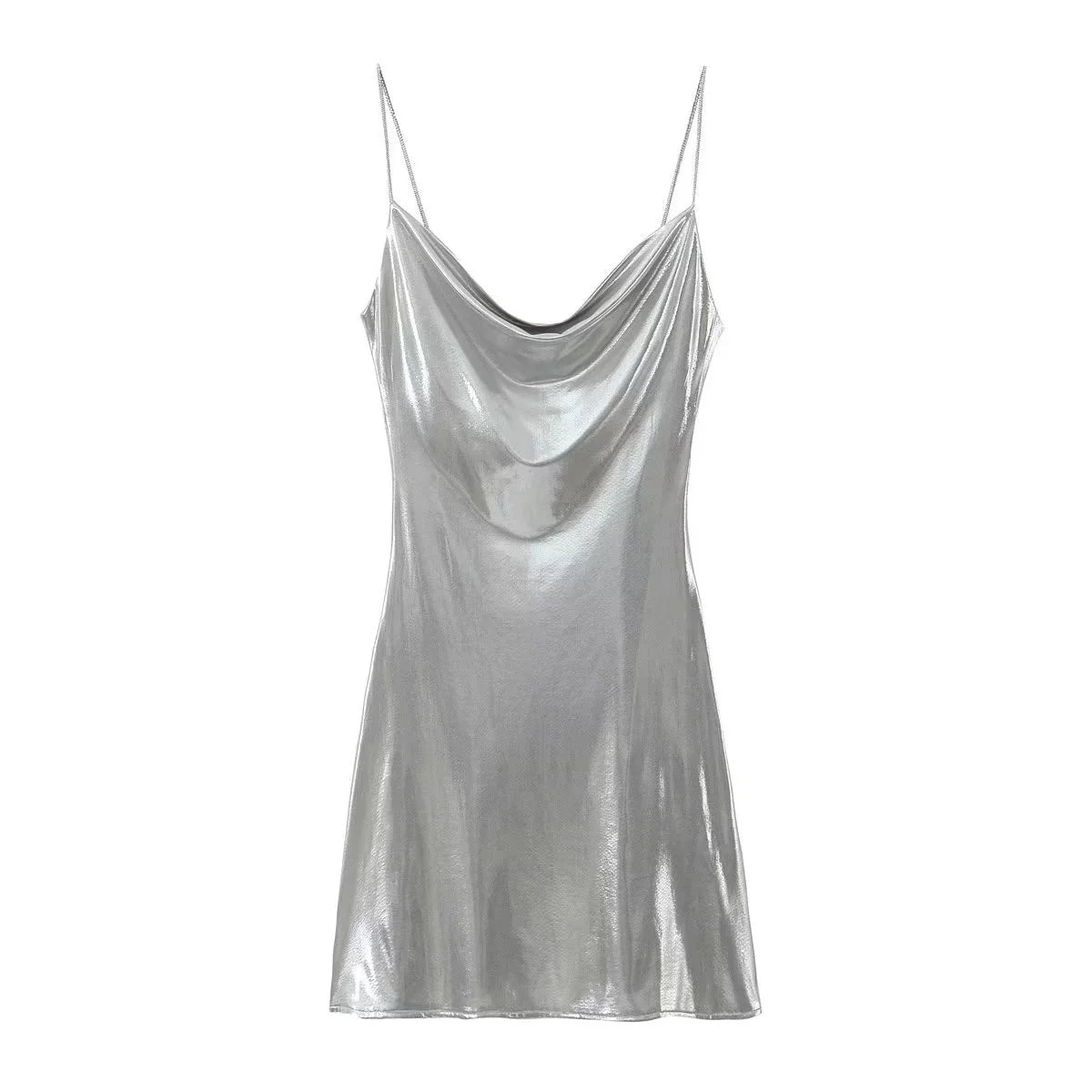 Wesleigh Metallic Slip Mini Dress