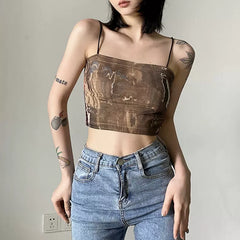 Kiah Printed Crop Top