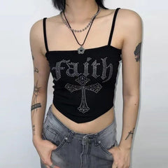 Faith Embellished Letter Print Top