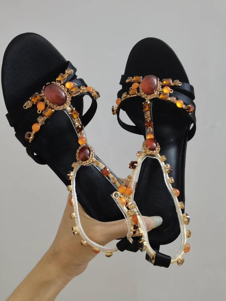 Amber Gemstone Sandals