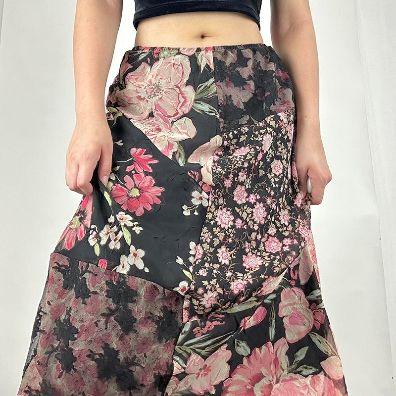 Farah Mesh Floral Midi Skirt