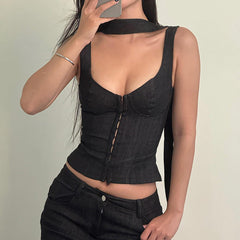 Keidy Denim Corset Top