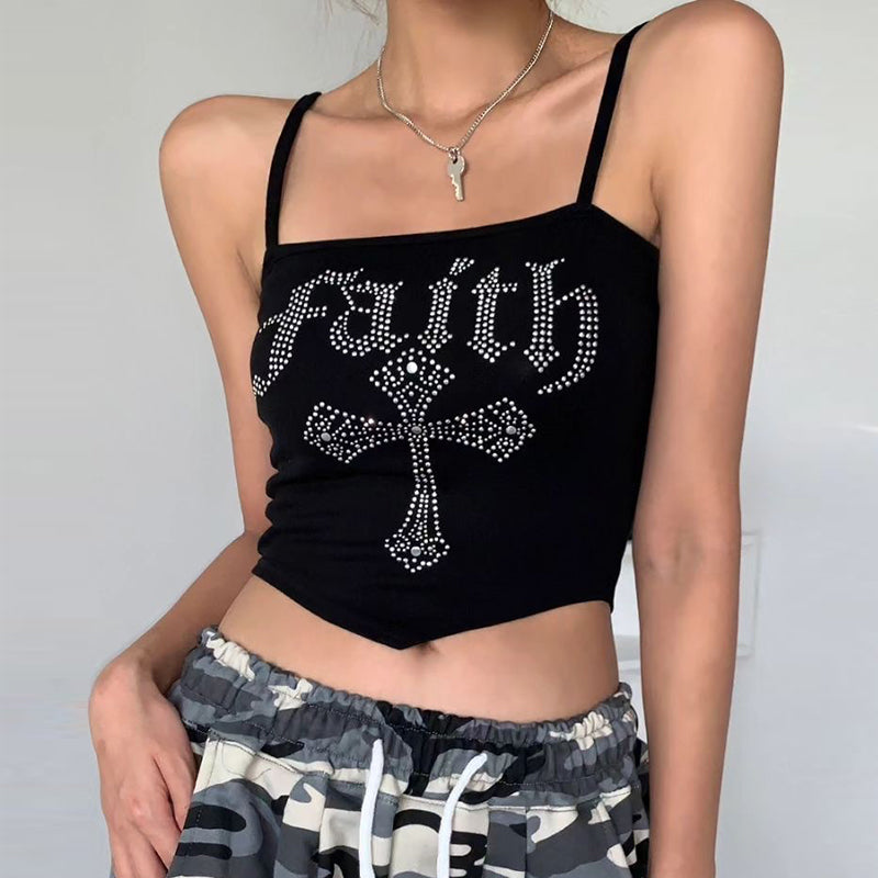 Faith Embellished Letter Print Top