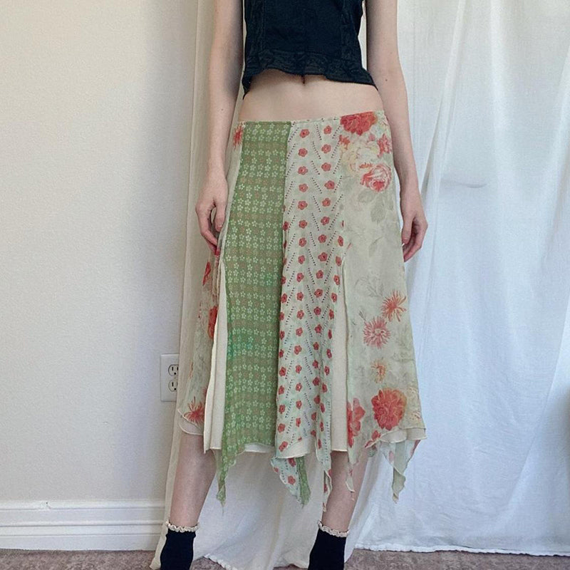 Dariana Patchwork Midi Skirt