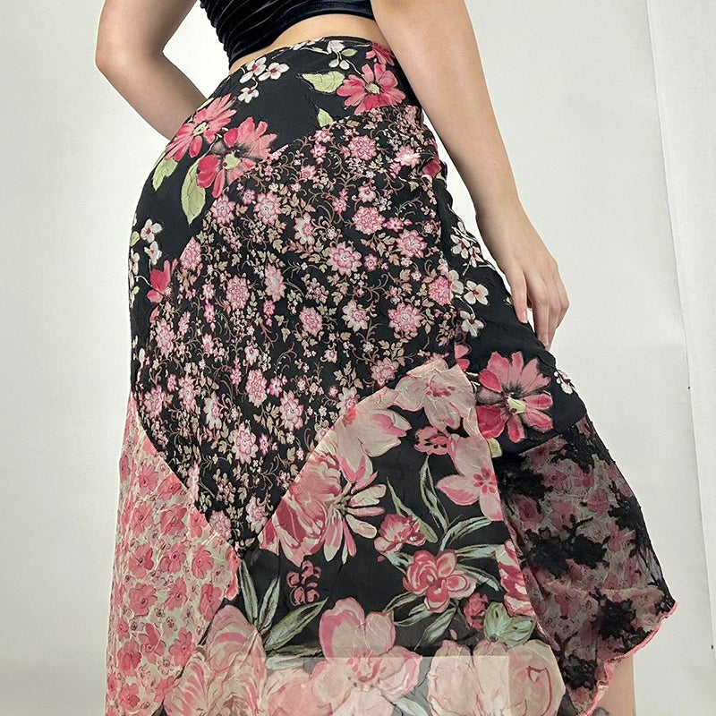 Farah Mesh Floral Midi Skirt