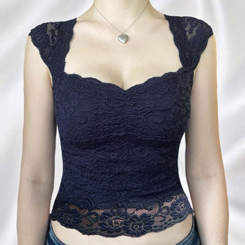 Kayce Square Neck Lace Top