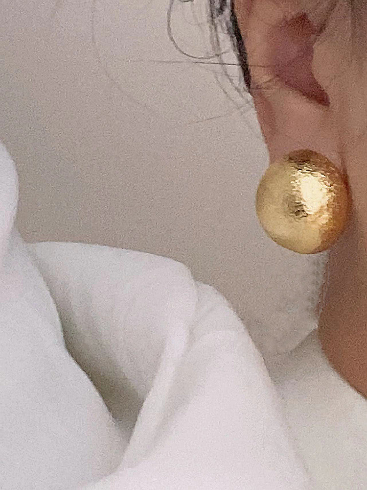 Ava Textured Gold Stud Earrings