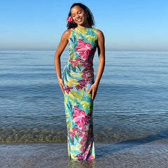 Syncere Printed Maxi Dress