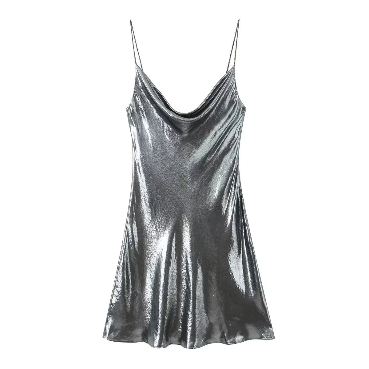 Wesleigh Metallic Slip Mini Dress