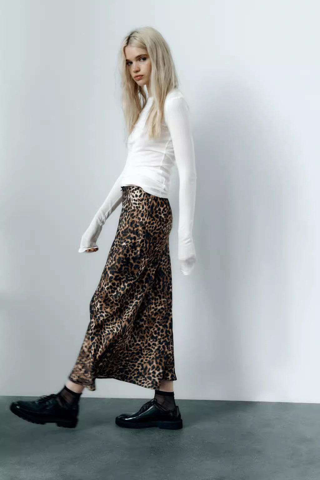 Ikhlas Leopard Print Maxi Skirt