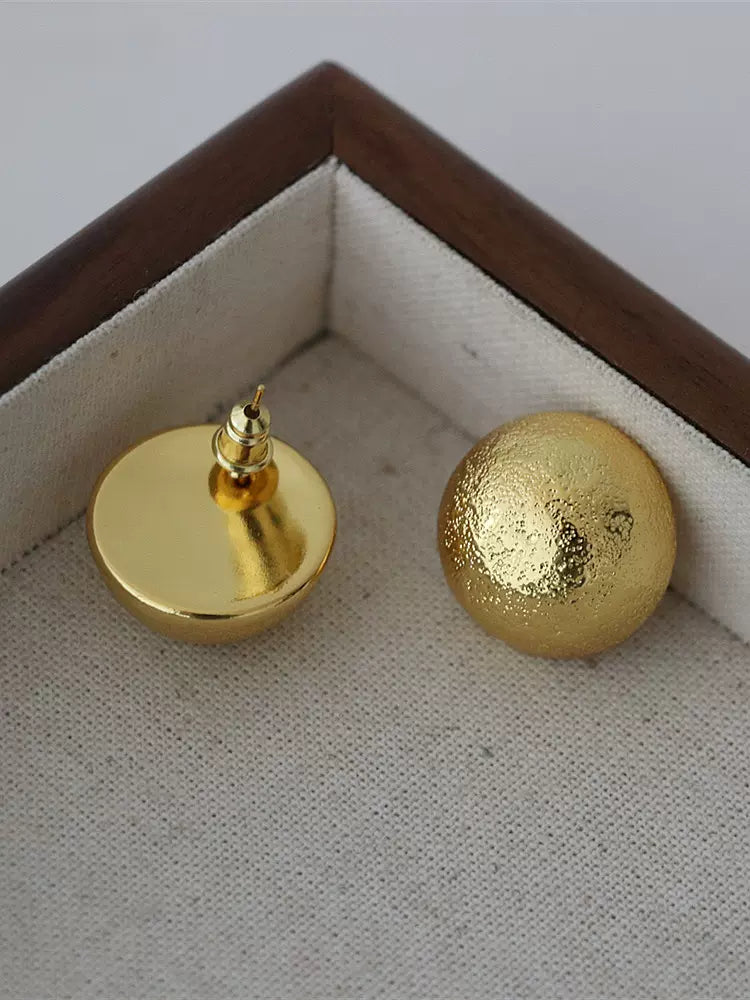 Ava Textured Gold Stud Earrings