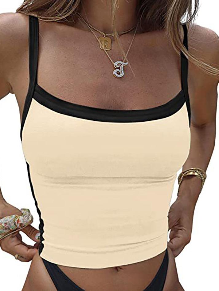 Contrast Trim Vintage Crop Cami Top - HouseofHalley