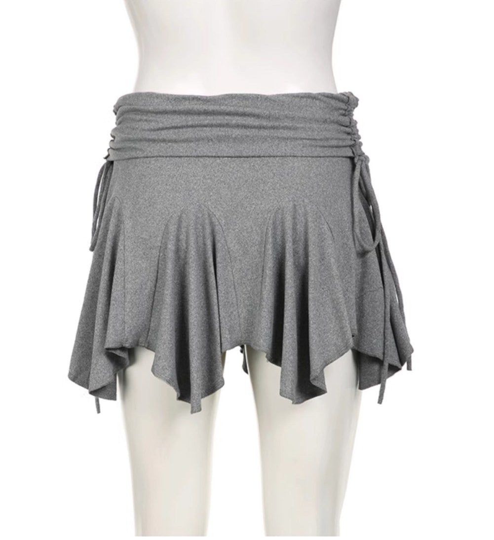 Mia Tie-Waist Asymmetric Mini Skirt