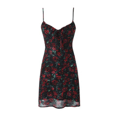 Suna Floral Print Mesh Mini Dress