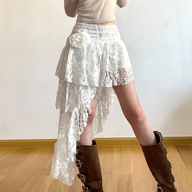 Renee Asymmetric Lace Skirt