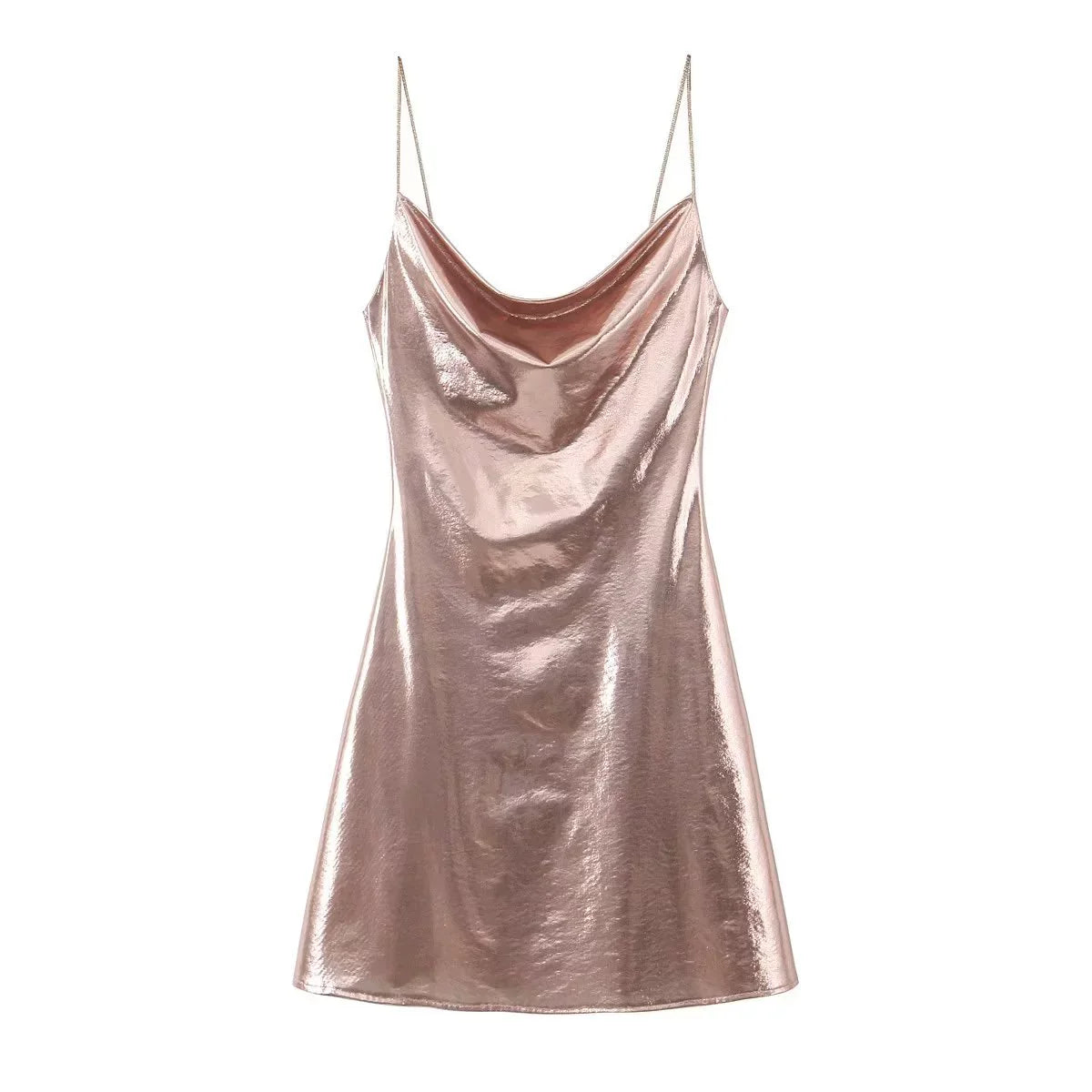 Wesleigh Metallic Slip Mini Dress