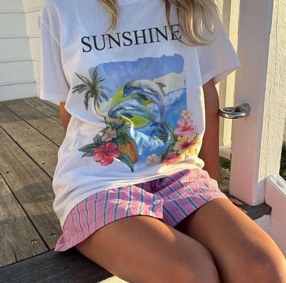 Sunshine Letter Print T-Shirt