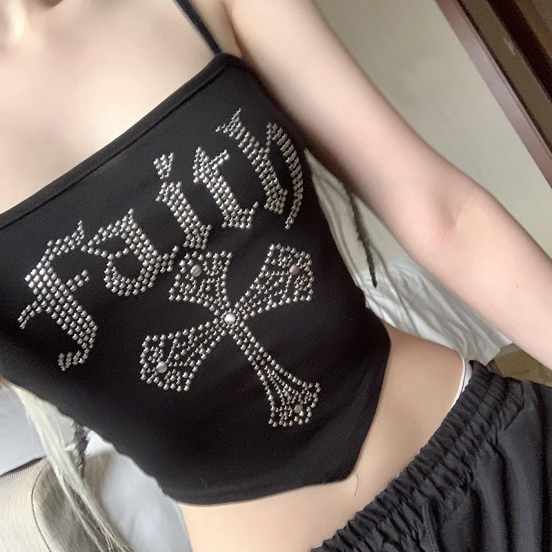 Faith Embellished Letter Print Top