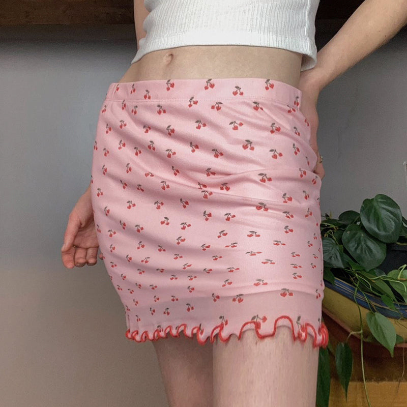 Loya Cherry Print Mini Skirt