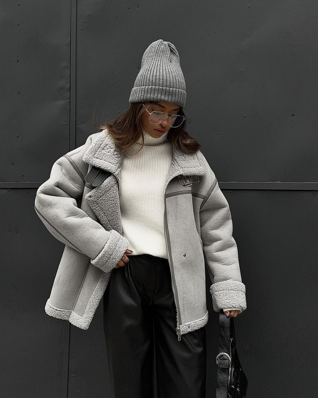 Ava Shearling Faux Fur Jacket