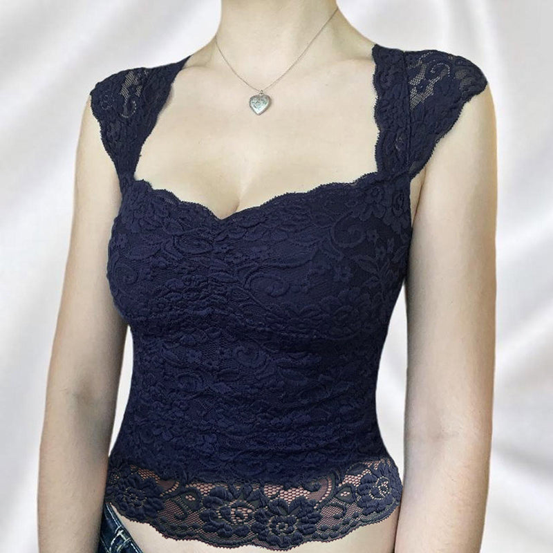 Kayce Square Neck Lace Top