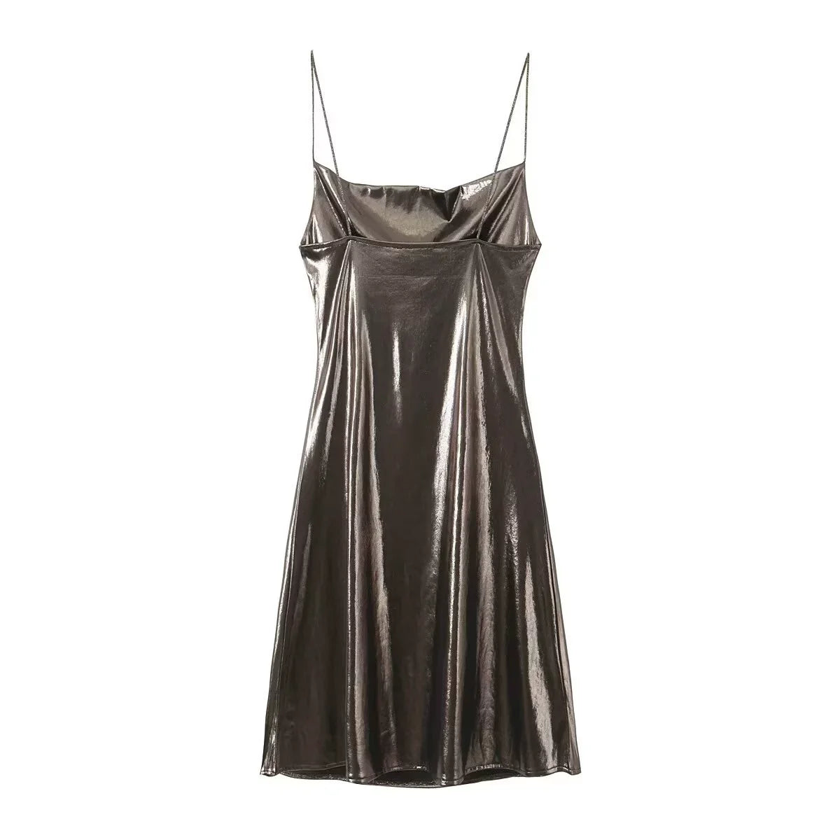 Wesleigh Metallic Slip Mini Dress