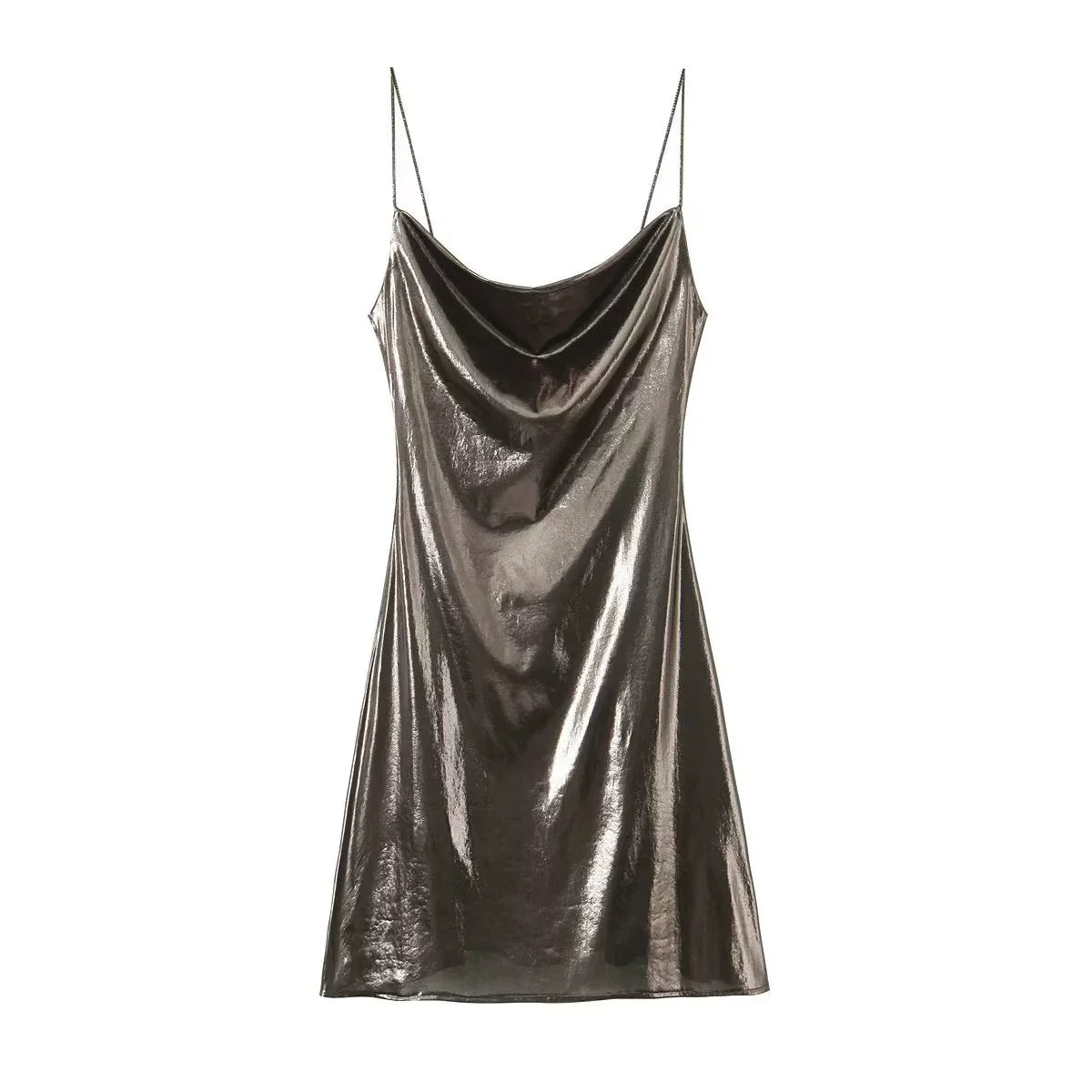 Wesleigh Metallic Slip Mini Dress