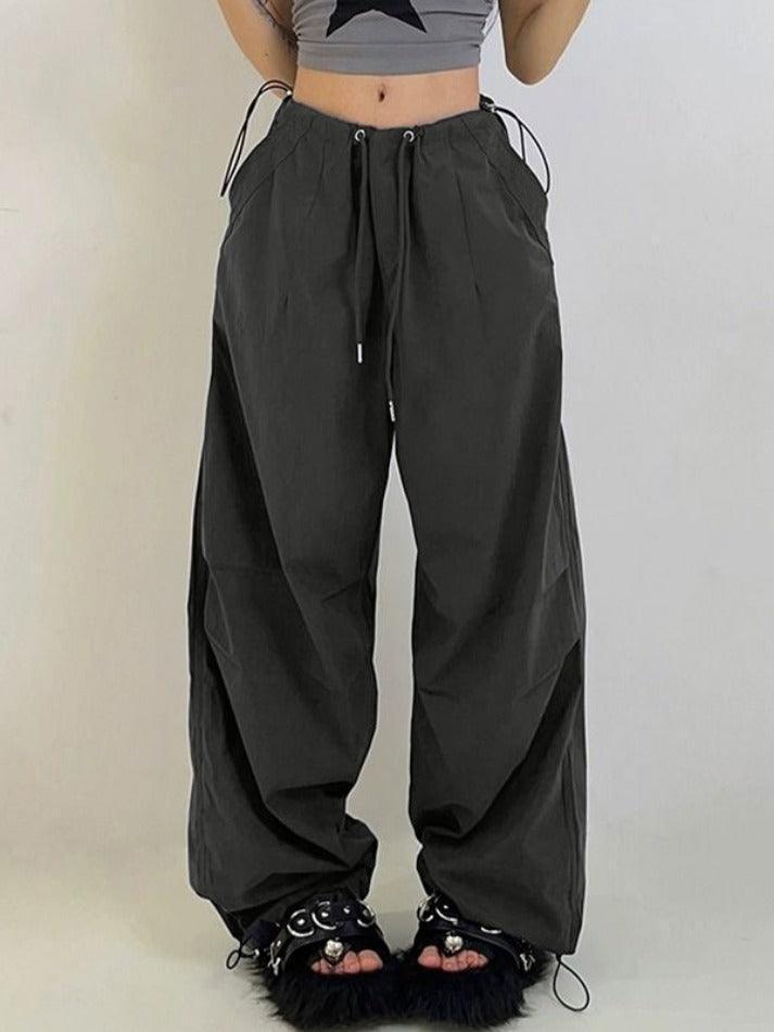 American Style Vintage Drawstring Bound Feet Cargo pants - HouseofHalley