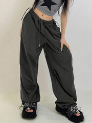 American Style Vintage Drawstring Bound Feet Cargo pants - HouseofHalley