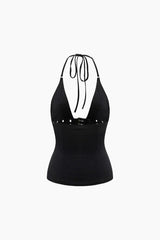 Buckle V-neck Halter Top - HouseofHalley