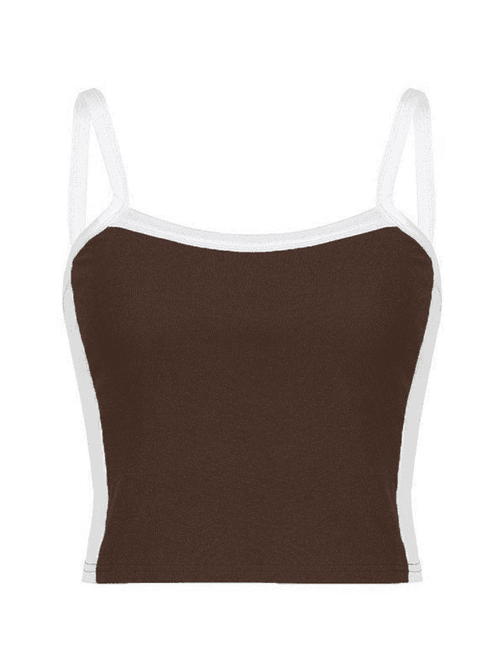 Contrast Trim Vintage Crop Cami Top - HouseofHalley